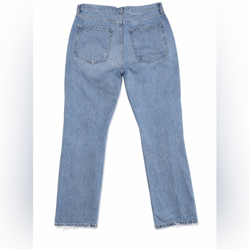 AGOLDE High Rise Boyfriend Jeans Size 31 Distressed Blue 26” Inseam 100% Cotton - Picture 3 of 9